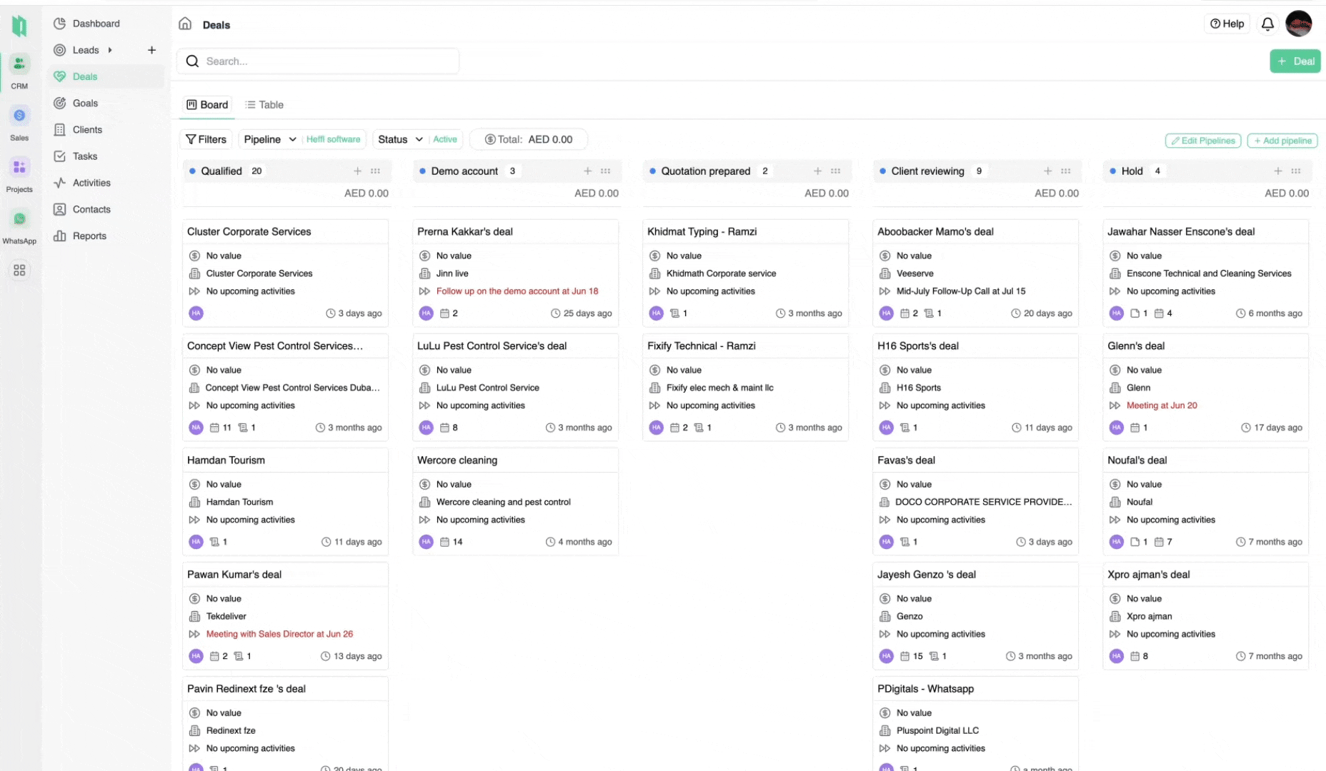 Deals Management Kanban Board - Drag and Drop Deal Pipeline Management
