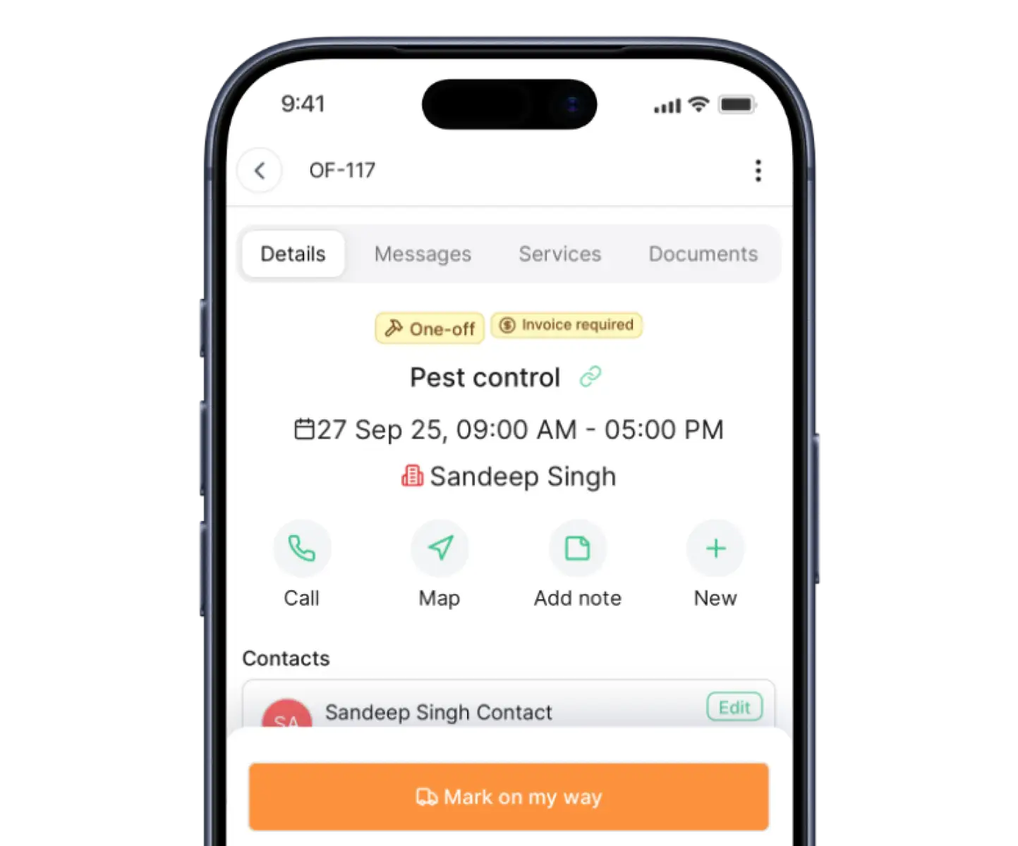Heffl Worker App mobile interface