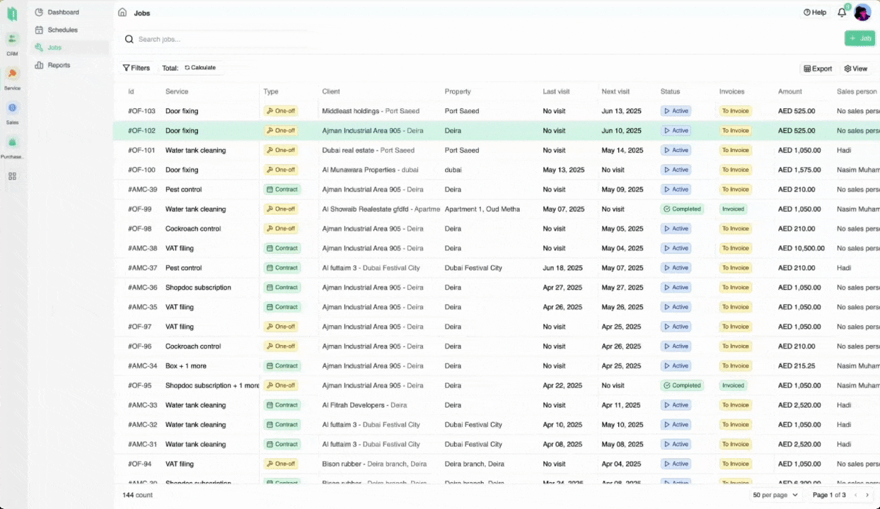 Creating a recurring contract job in Heffl