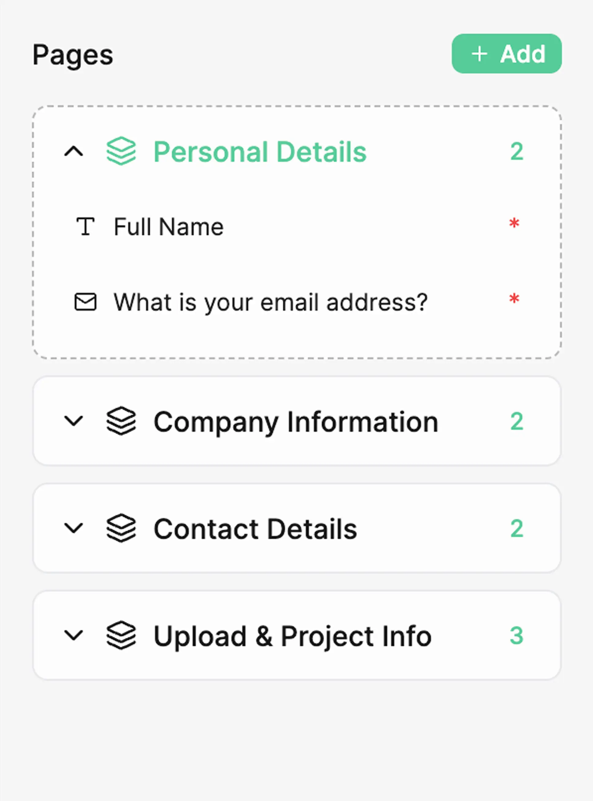 Visual form builder