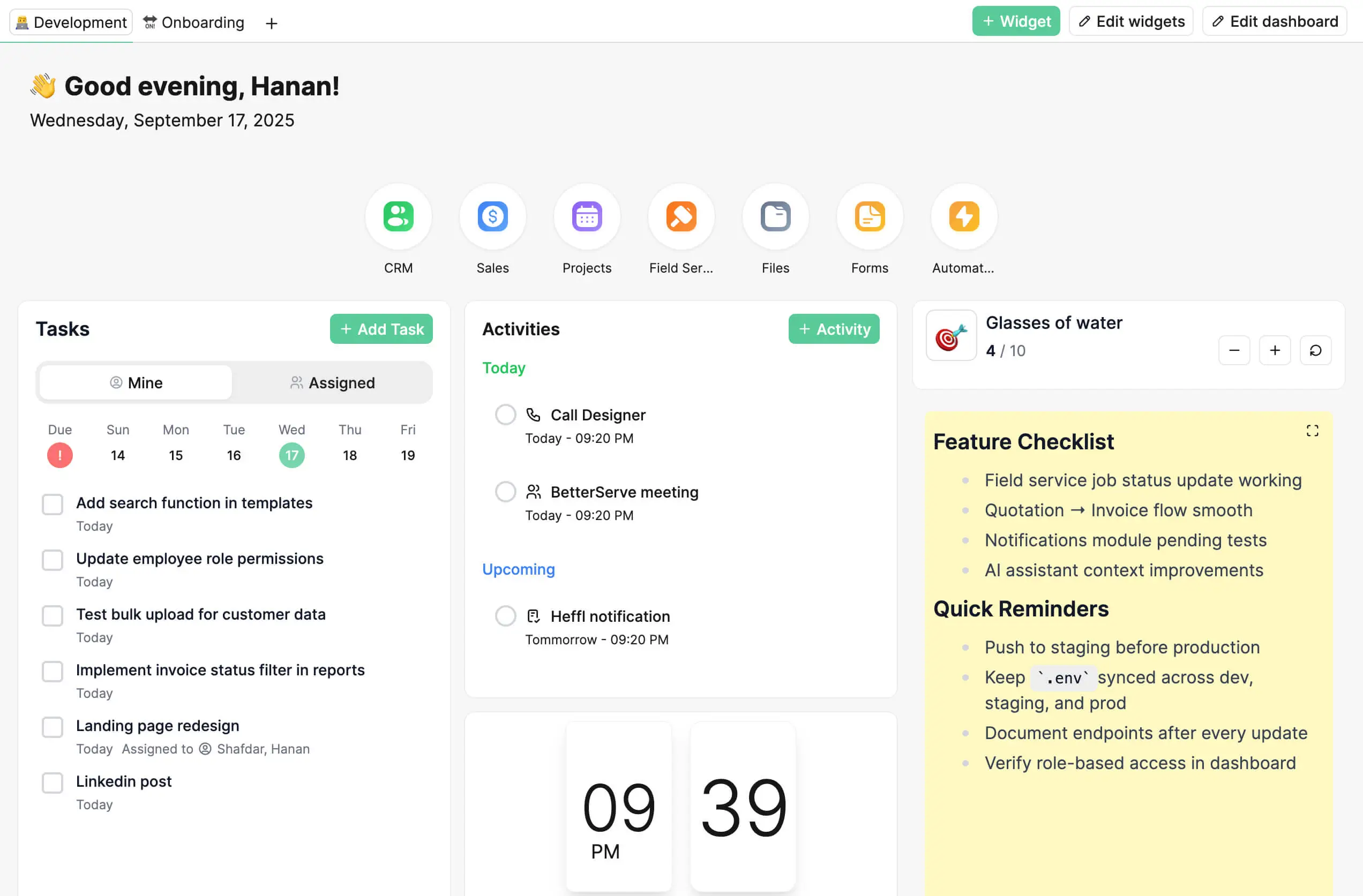 Home Dashboard