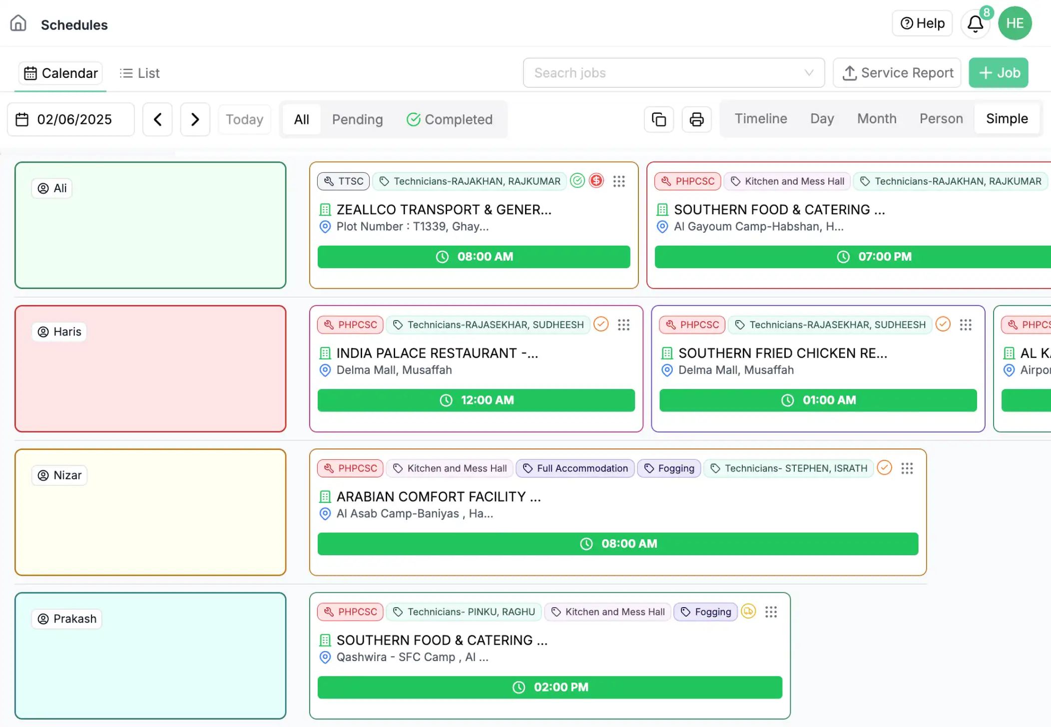 Scheduling Features