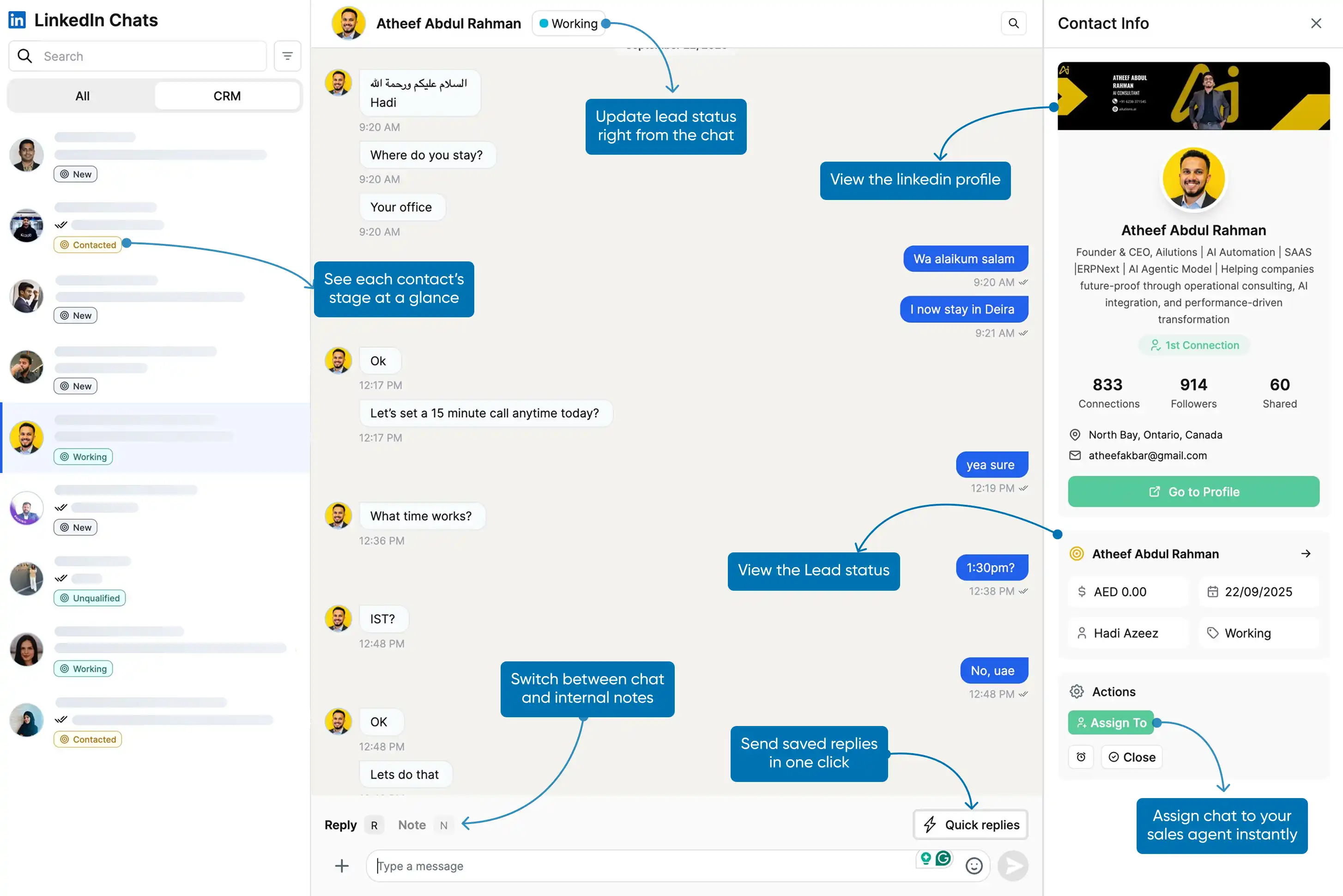 LinkedIn Inbox Dashboard