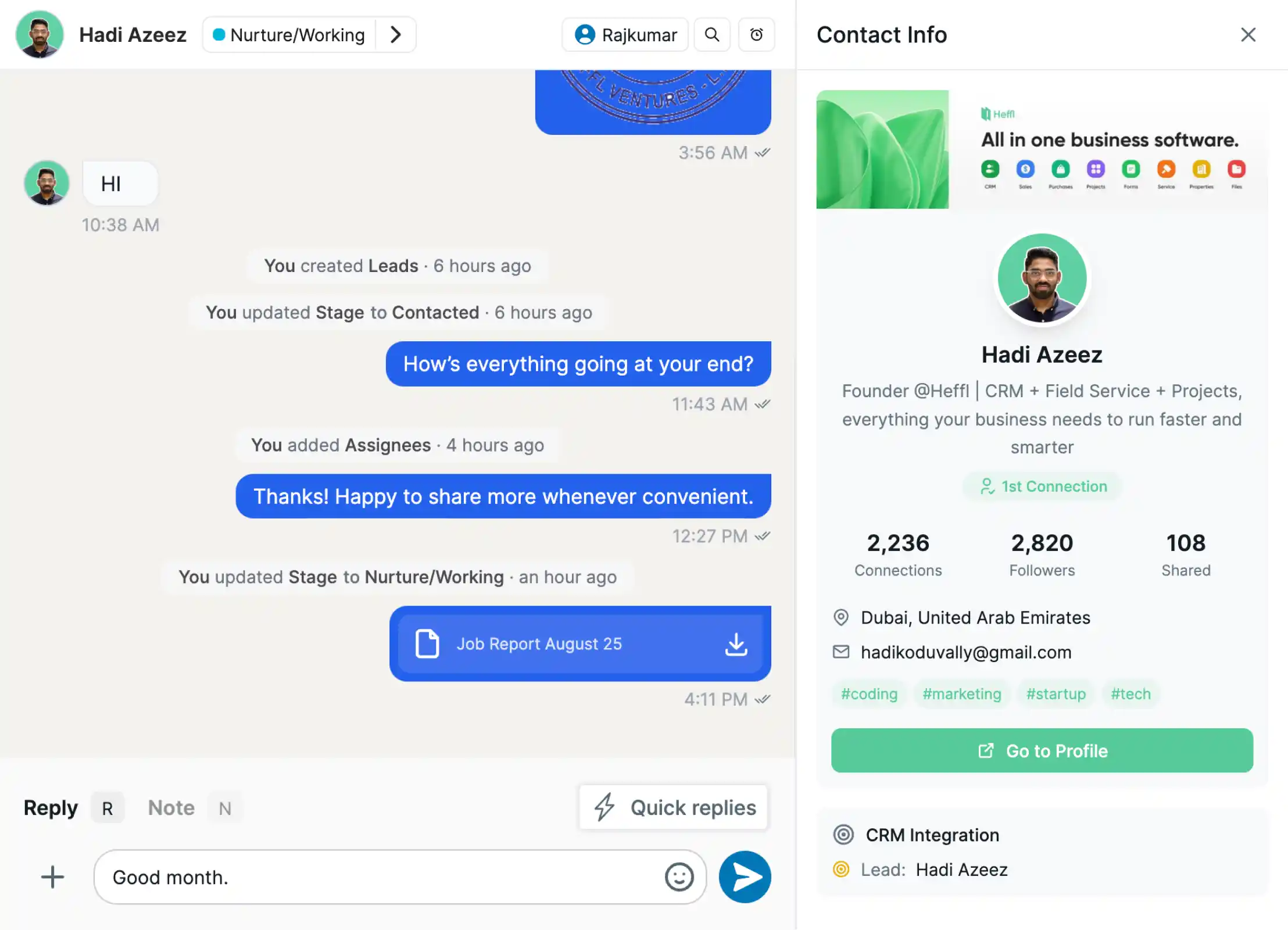 Heffl LinkedIn Inbox