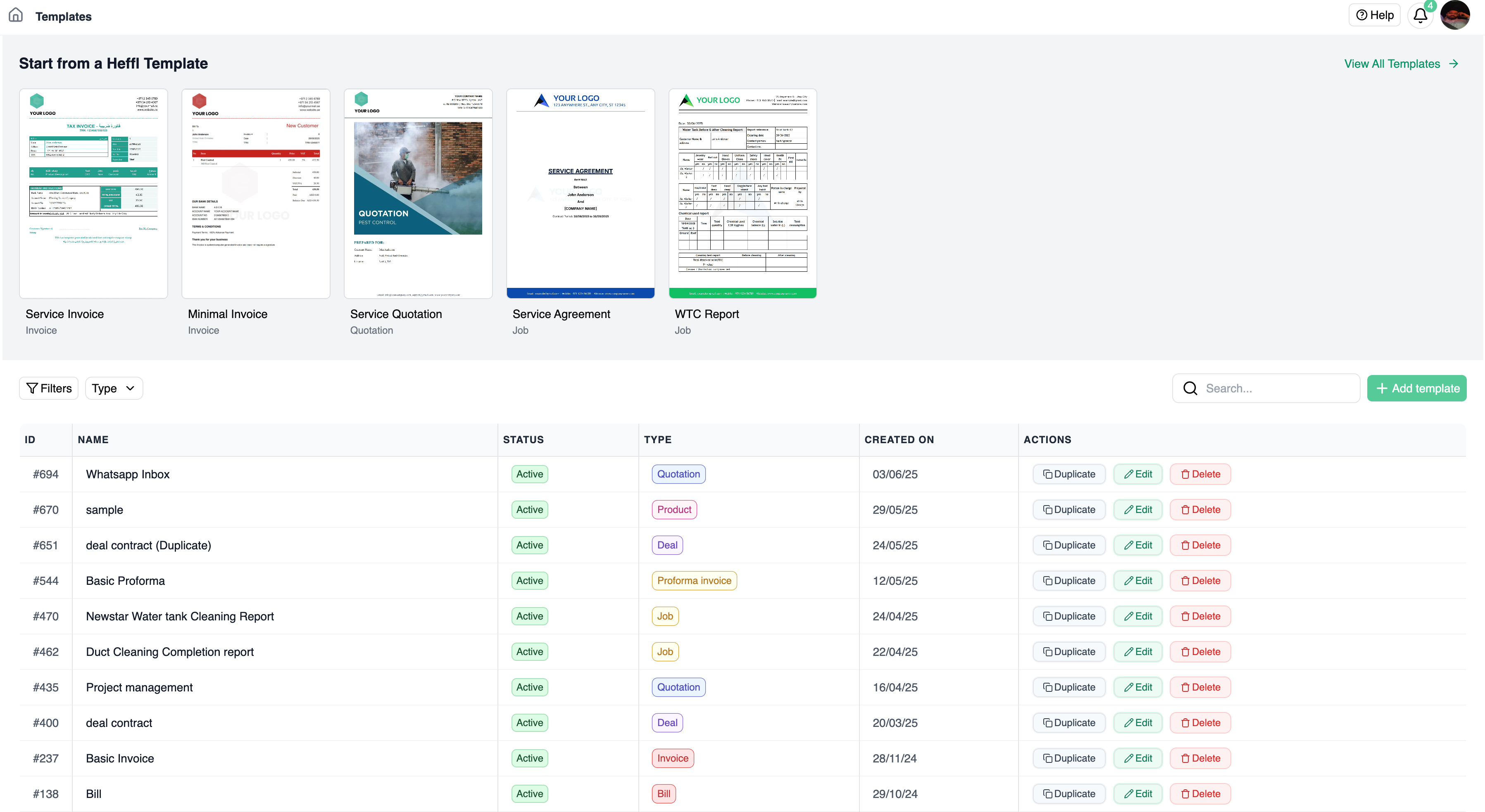 Document templates and rich variables system